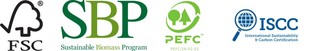 Logo Biomass - SBP, FSC, PEFC, ISCC