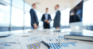 office meeting with charts