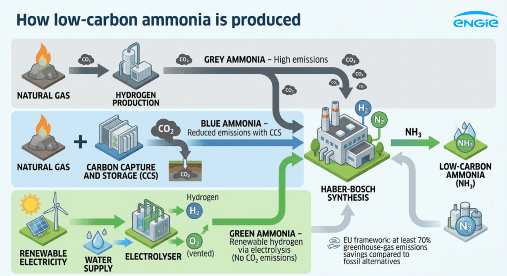 how low-carbon ammonia is produced